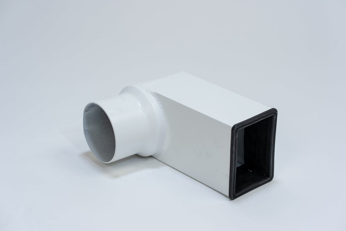 Aluminium HWA Stadsuitloop 60x80 mm Rond Ø80 mm Wit RAL-9010