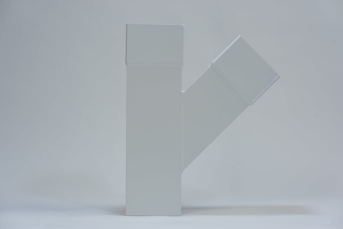 Aluminium HWA T-stuk 45° vierkant 100 mm Wit RAL-9010
