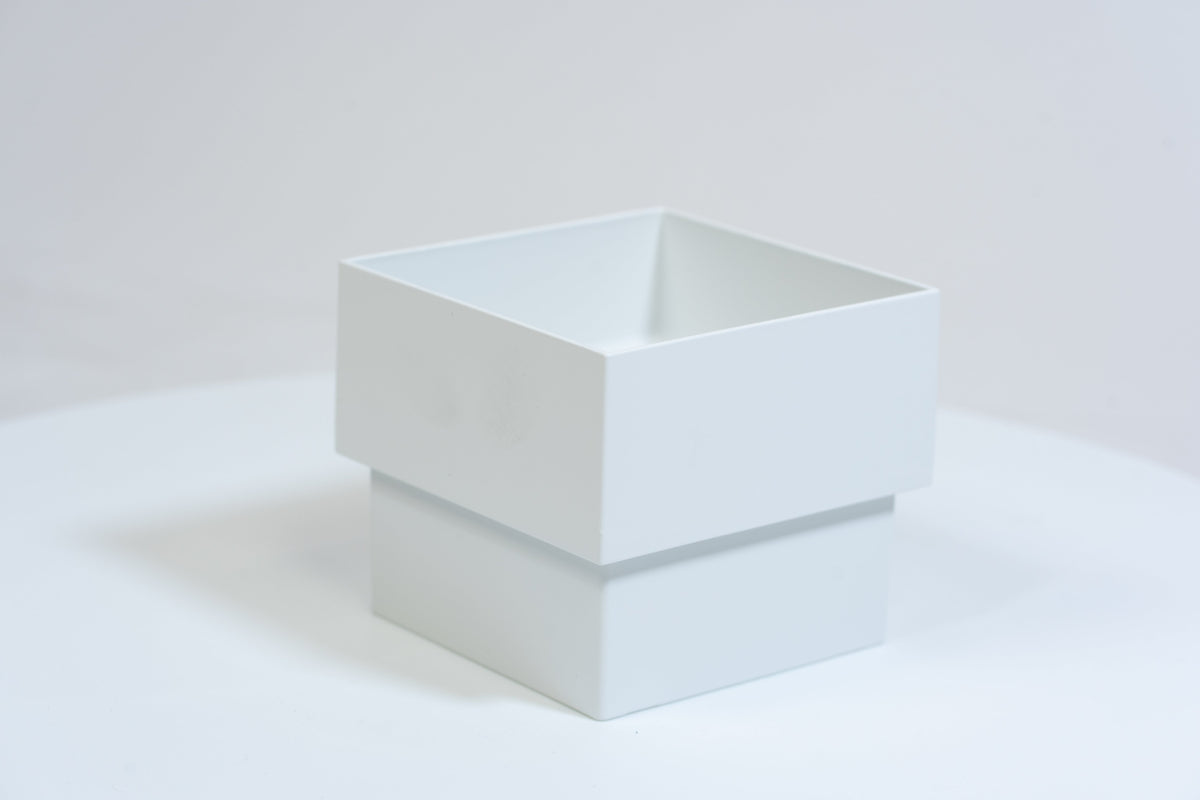 Aluminium HWA Mof Vierkant 100 mm Wit RAL-9010