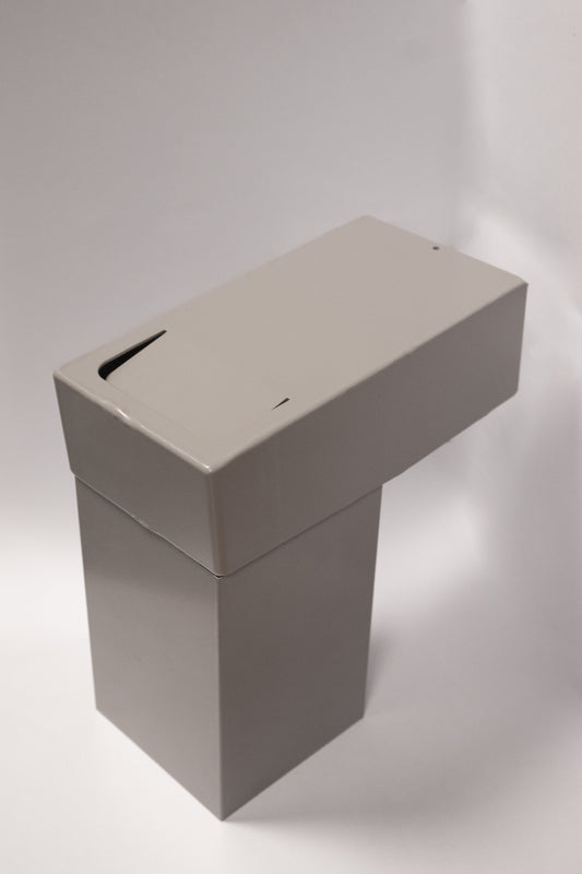 Alu Stadsuitloop Vierkant 100 mm 60x100 mm Diameter 95 mm Grijs RAL-7036