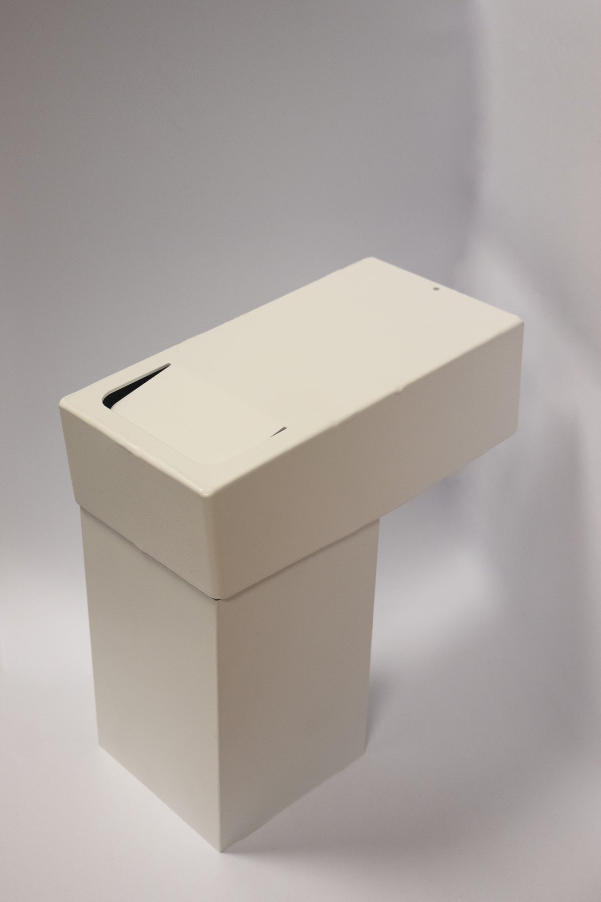 Alu Stadsuitloop Vierkant 100 mm 60x100 mm Diameter 75 mm Wit RAL-9010
