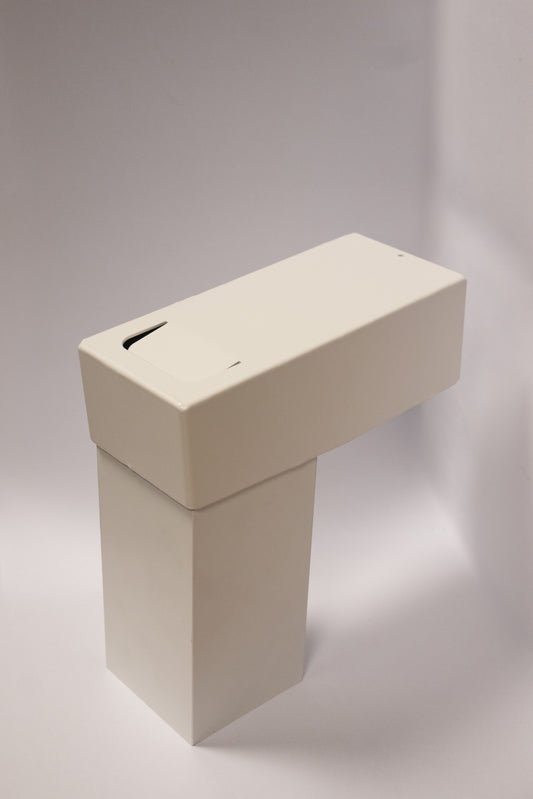 Alu Stadsuitloop Vierkant 80 mm 60x80 mm Diameter 75 mm Wit RAL-9010