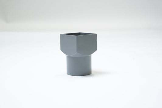 HWA verloopstuk, vierkant/rond, PVC, grijs, 80 x 80 (per stuk)
