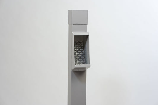 Aluminium HWA Bladafscheider Vierkant 80 mm Grijs RAL-7036