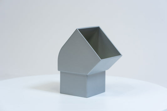 Aluminium HWA Bocht 45° Vierkant 80 mm Zilver RAL-9006