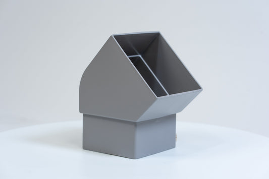Aluminium HWA Bocht 45° Vierkant 100 mm Grijs RAL-7036
