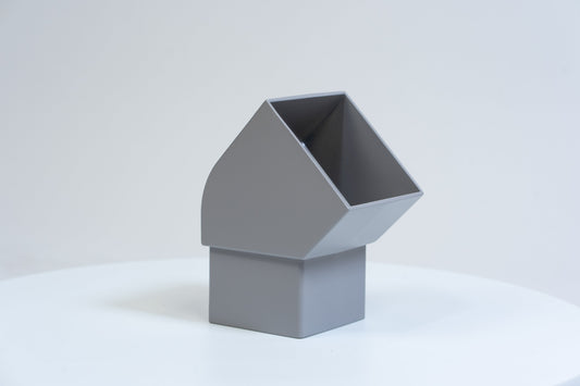 Aluminium HWA Bocht 45° Vierkant 80 mm Grijs RAL-7036
