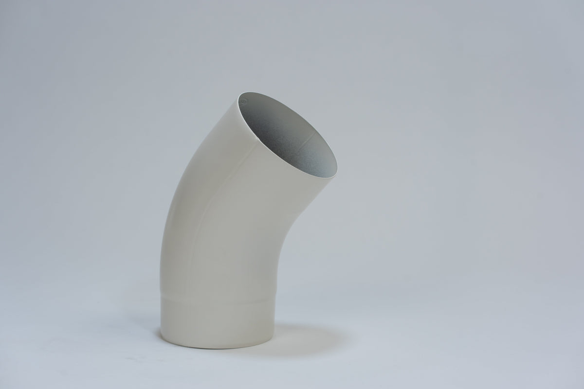 Aluminium HWA Bocht 40° Rond Ø100 mm Crème RAL-9001