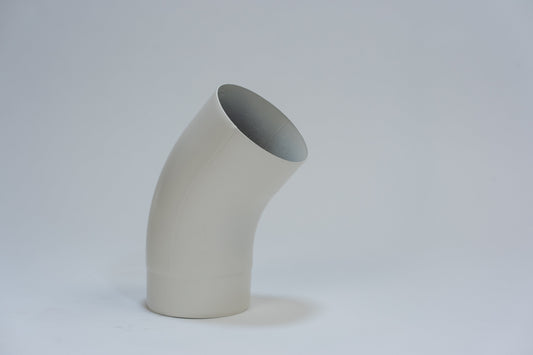 Aluminium HWA Bocht 40° Rond Ø100 mm Crème RAL-9001