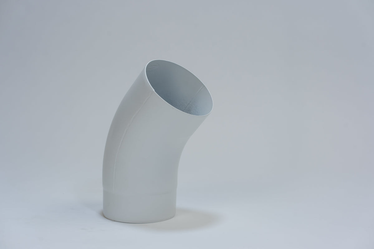 Aluminium HWA Bocht 40° Rond Ø100 mm Wit RAL-9010