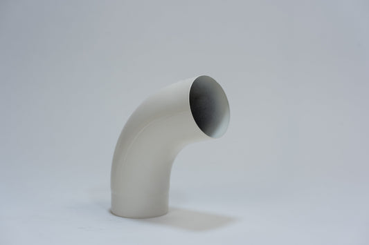 Aluminium HWA Bocht 72° Rond Ø80 mm Crème RAL-9001