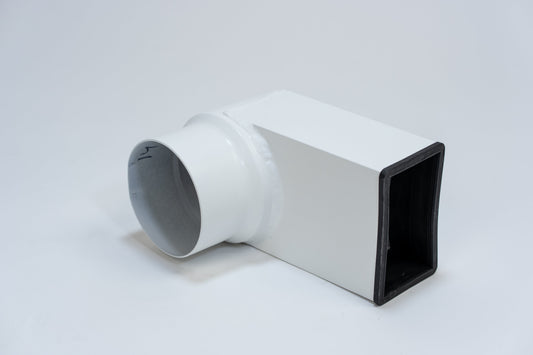 Aluminium HWA Stadsuitloop 60x100 mm Rond Ø100 mm Wit RAL-9010