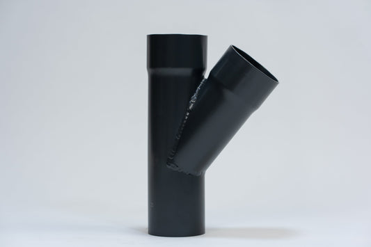 Aluminium HWA T-stuk 40° Rond Ø80 mm Antraciet RAL-7016