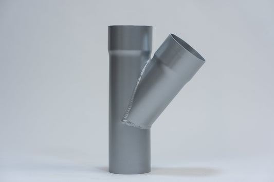 Aluminium HWA T-stuk 40° Rond Ø100 mm Zilver RAL-9006