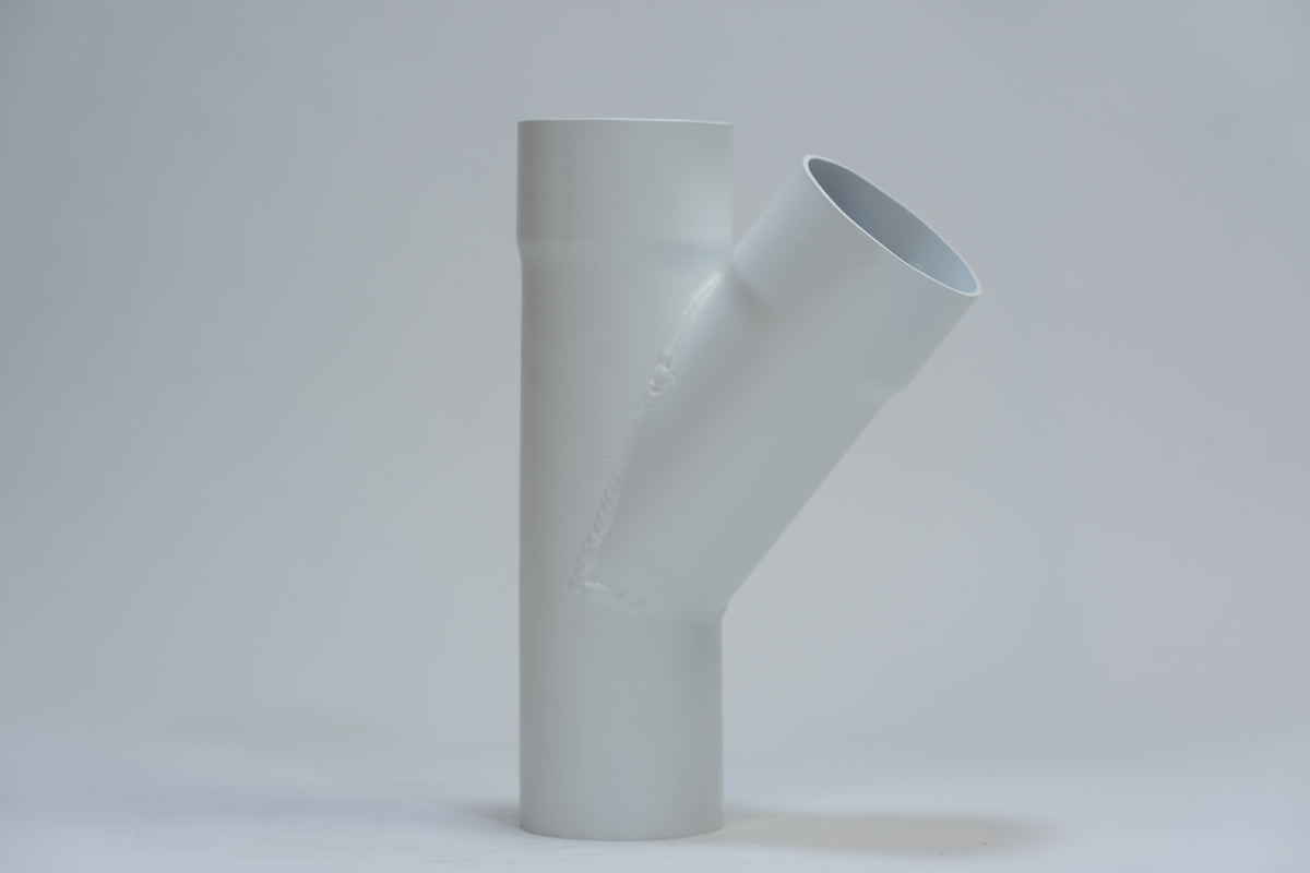 Aluminium HWA T-stuk 40° Rond Ø100 mm Wit RAL-9010