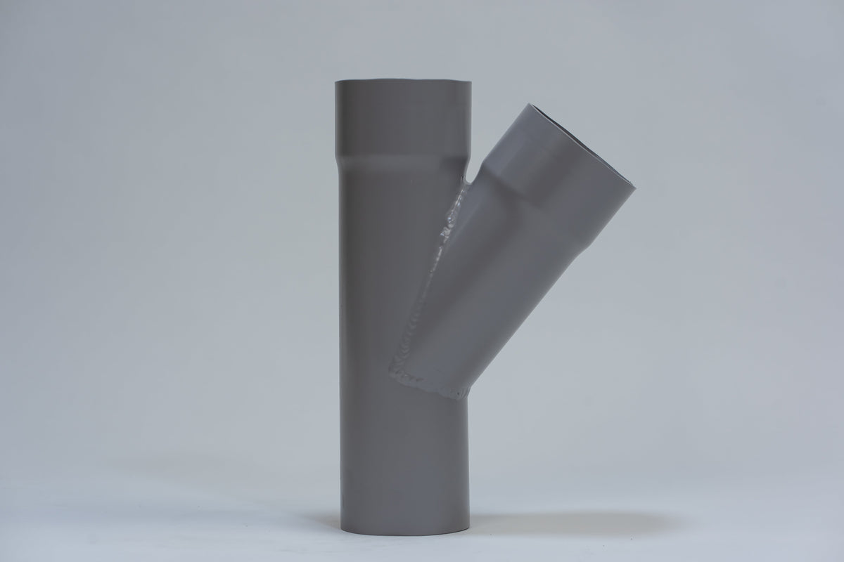 Aluminium HWA T-stuk 40° Rond Ø80 mm Grijs RAL-7036