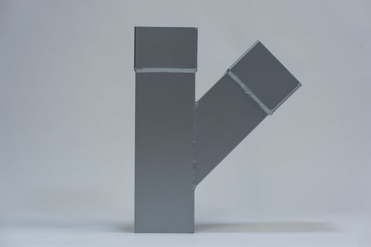 Aluminium HWA T-stuk 45° vierkant 80 mm Zilver RAL-9006
