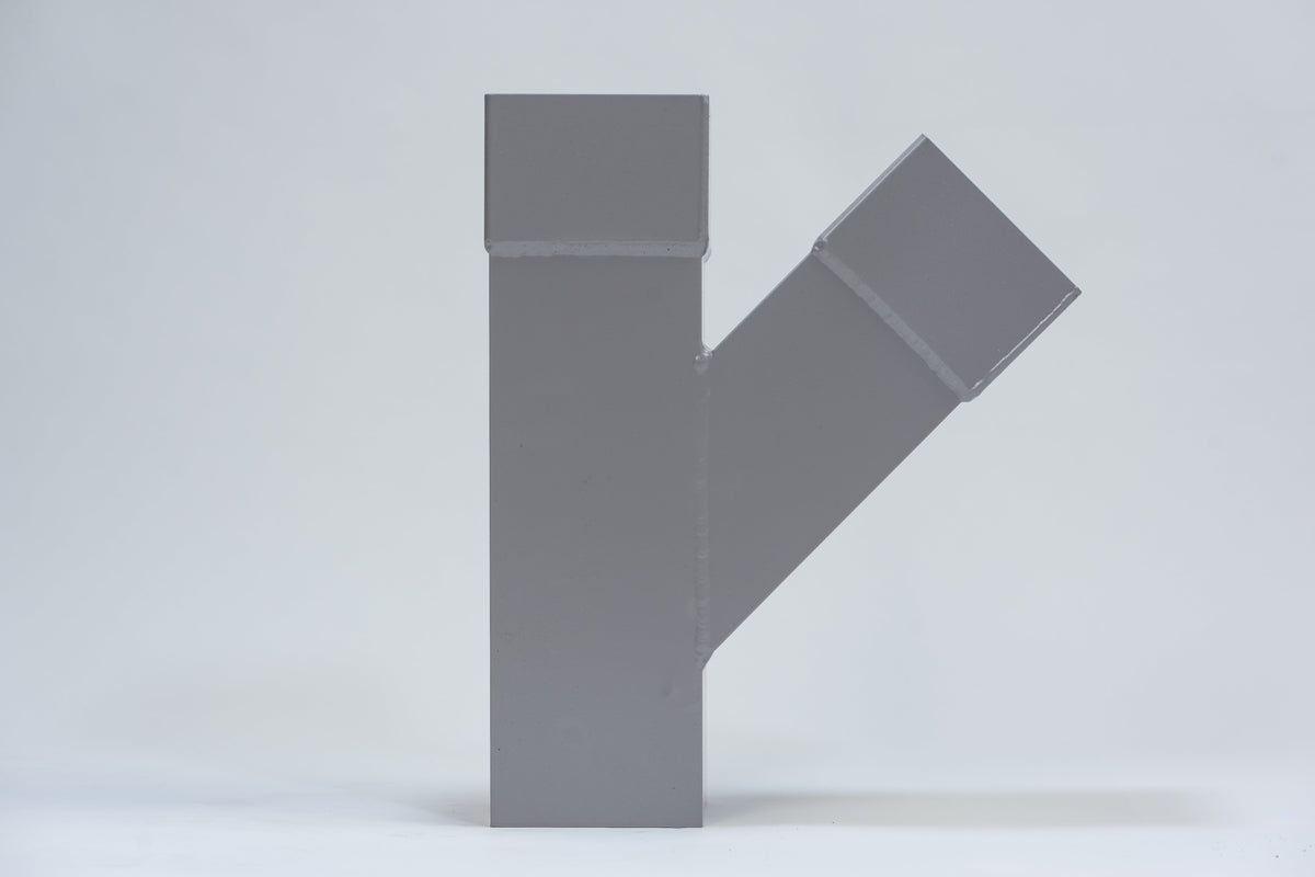 Aluminium HWA T-stuk 45° vierkant 80 mm Grijs RAL-7036