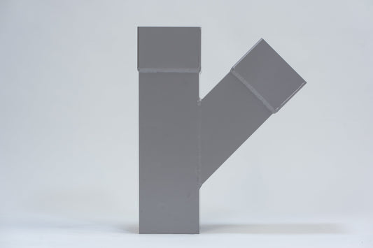 Aluminium HWA T-stuk 45° vierkant 80 mm Grijs RAL-7036