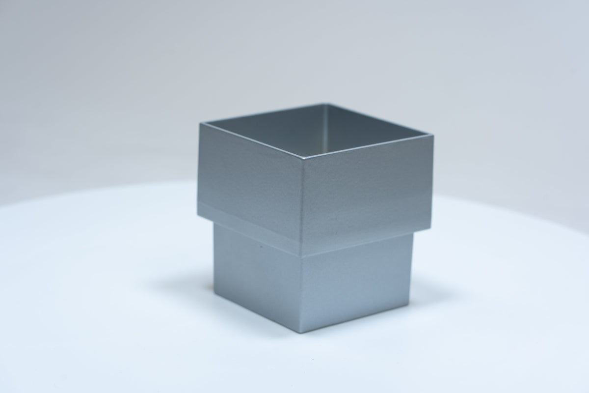 Aluminium HWA Mof Vierkant 80 mm Zilver RAL-9006
