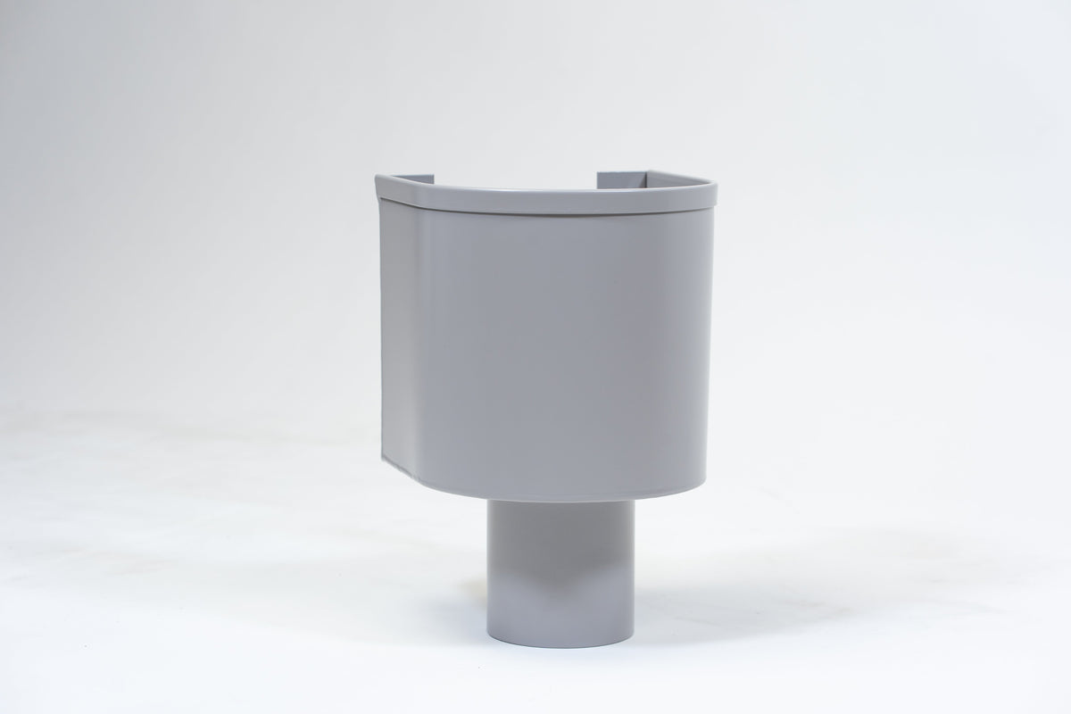 Aluminium Vergaarbak Rond 150x150 mm Ø80 mm Grijs RAL-7036