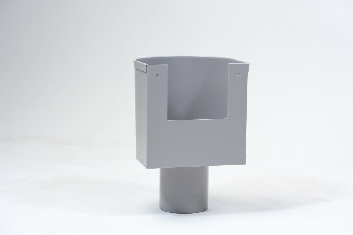 Aluminium Vergaarbak Rond 150x150 mm Ø80 mm Grijs RAL-7036
