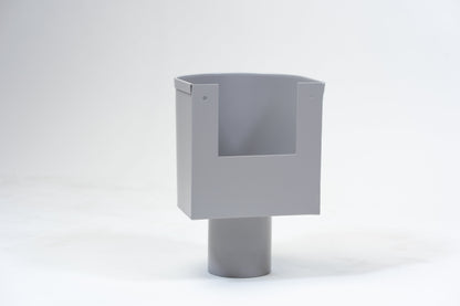 Aluminium Vergaarbak Rond 150x150 mm Ø80 mm Grijs RAL-7036