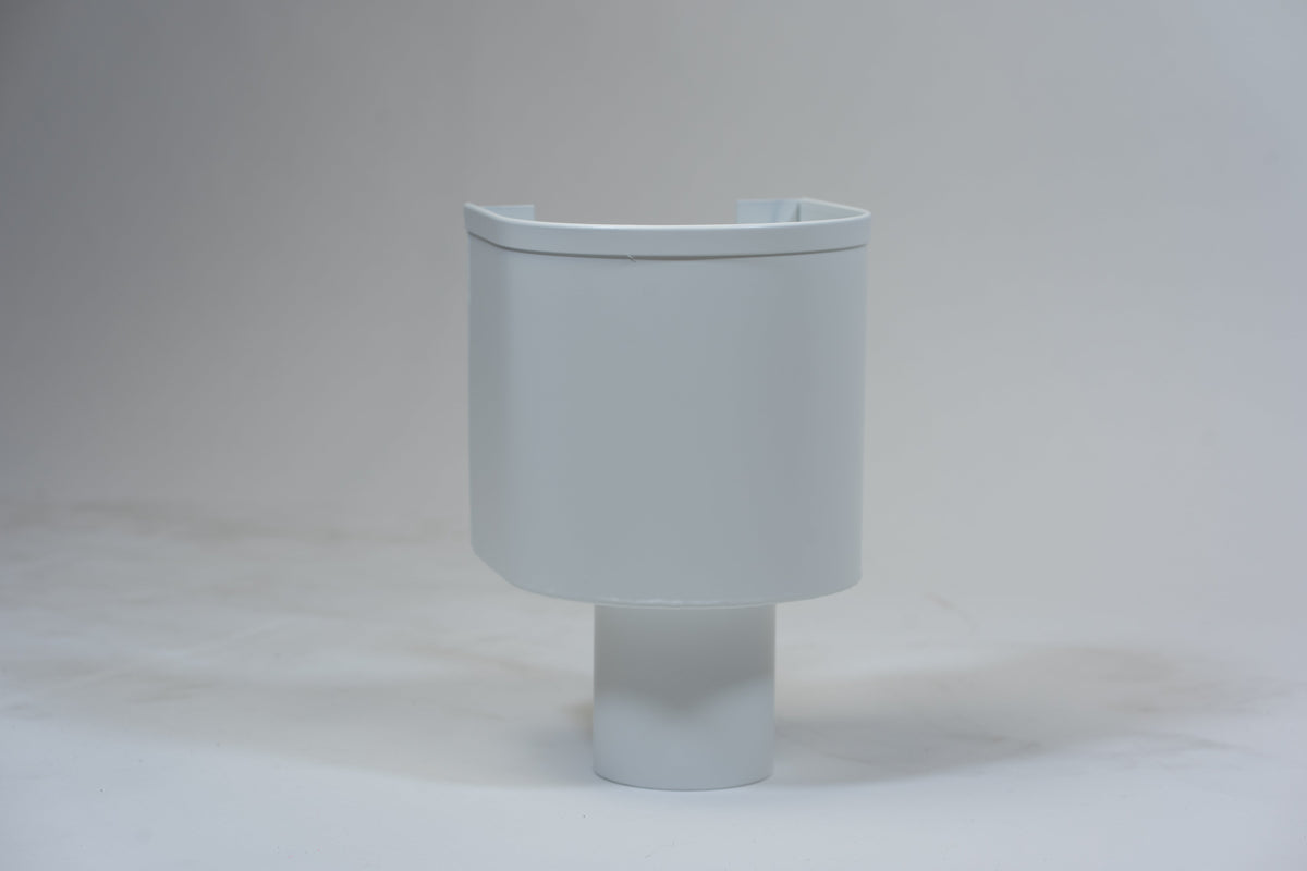 Aluminium Vergaarbak Rond 150x150 mm Ø80 mm Wit RAL-9010