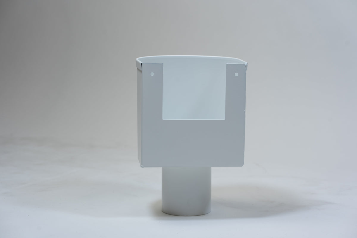 Aluminium Vergaarbak Rond 150x150 mm Ø80 mm Wit RAL-9010