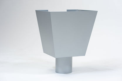 Aluminium Vergaarbak Vierkant 200x250 Ø100mm Zilver RAL-9006