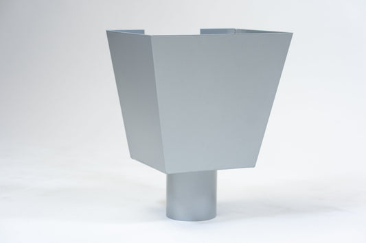 Aluminium Vergaarbak Vierkant 200x250 mm Ø80 mm Zilver RAL-9006
