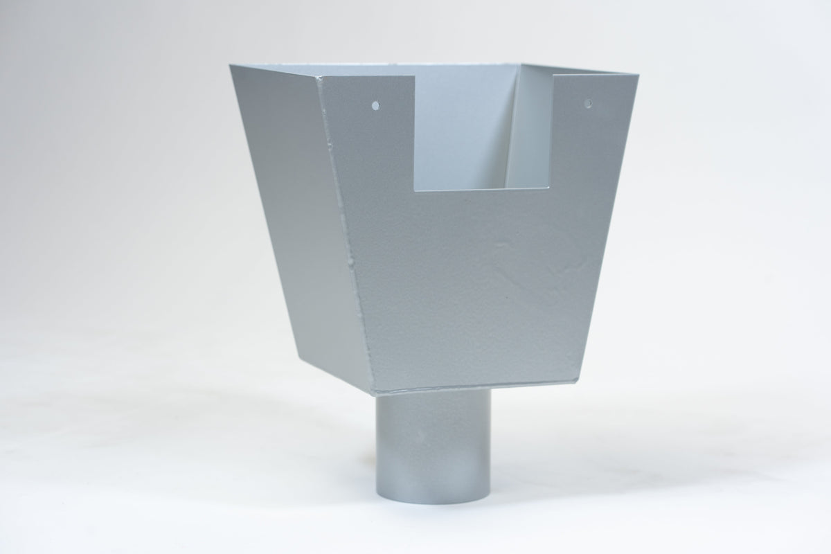 Aluminium Vergaarbak Vierkant 200x250 Ø100mm Zilver RAL-9006
