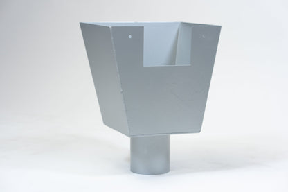 Aluminium Vergaarbak Vierkant 200x250 Ø100mm Zilver RAL-9006