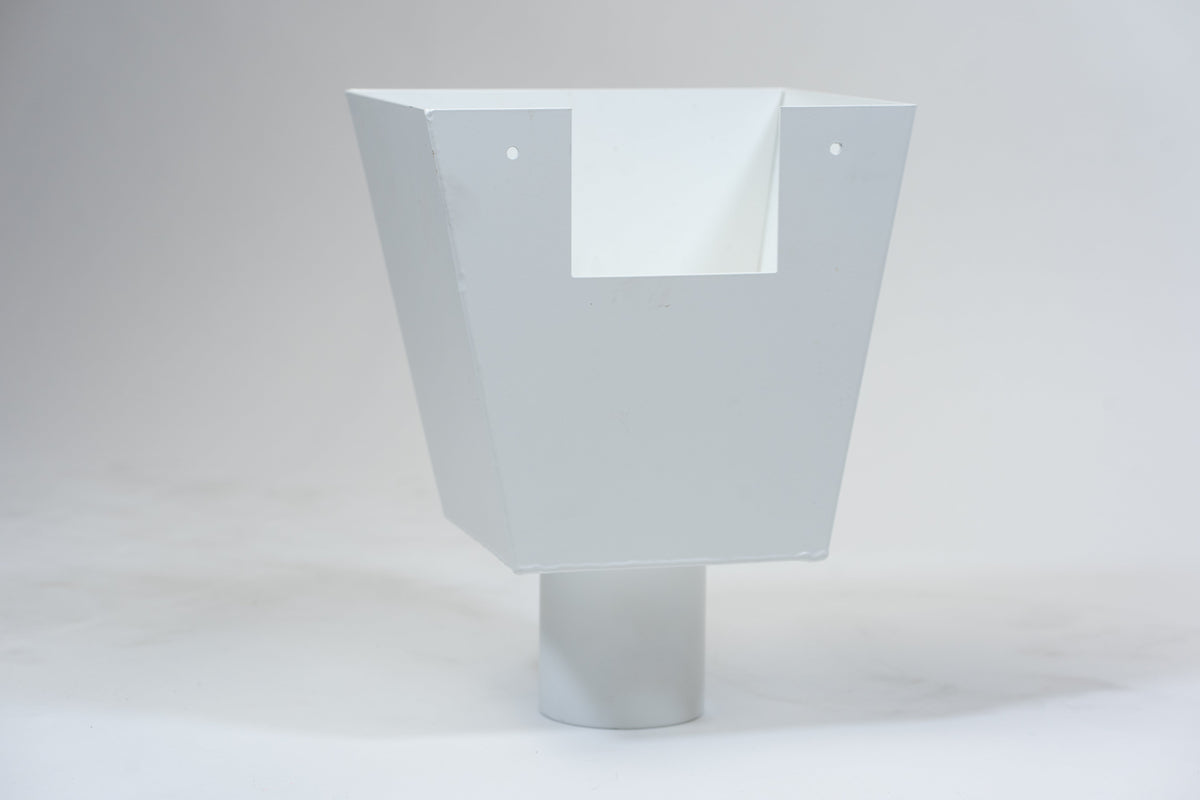 Aluminium Vergaarbak Vierkant 200x250 Ø100mm Wit RAL9010