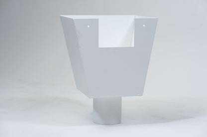 Aluminium Vergaarbak Vierkant 200x250 Ø100mm Wit RAL9010